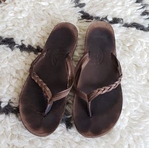 Rainbow Sandals in Classic Mocha w/ Braided Strap